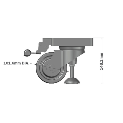 31-SPLFD100PU-0 MODULAR SOLUTIONSCASTER 100MM SWIVEL PLATE W/LIFT FOOT